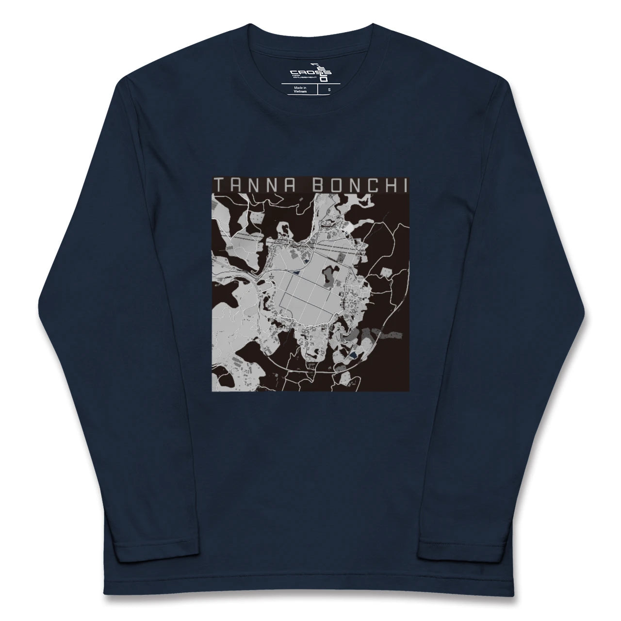 【丹那盆地(静岡県)】地図柄ロングスリーブTシャツ