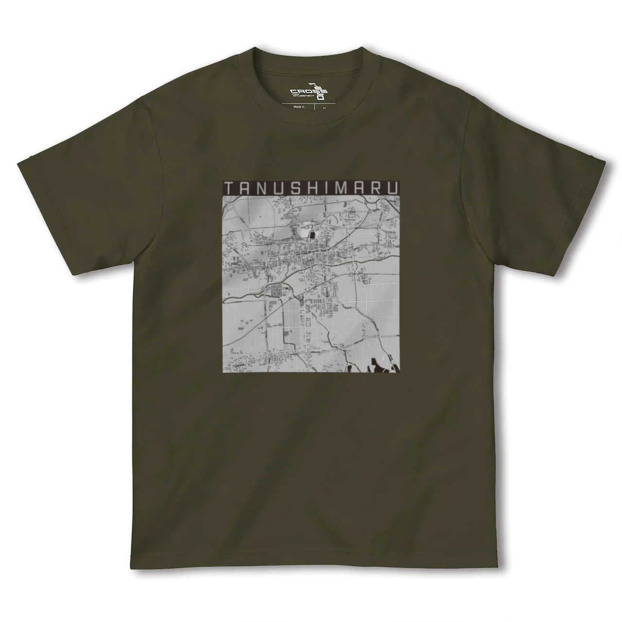 【田主丸(福岡県)】地図柄ヘビーウェイトTシャツ