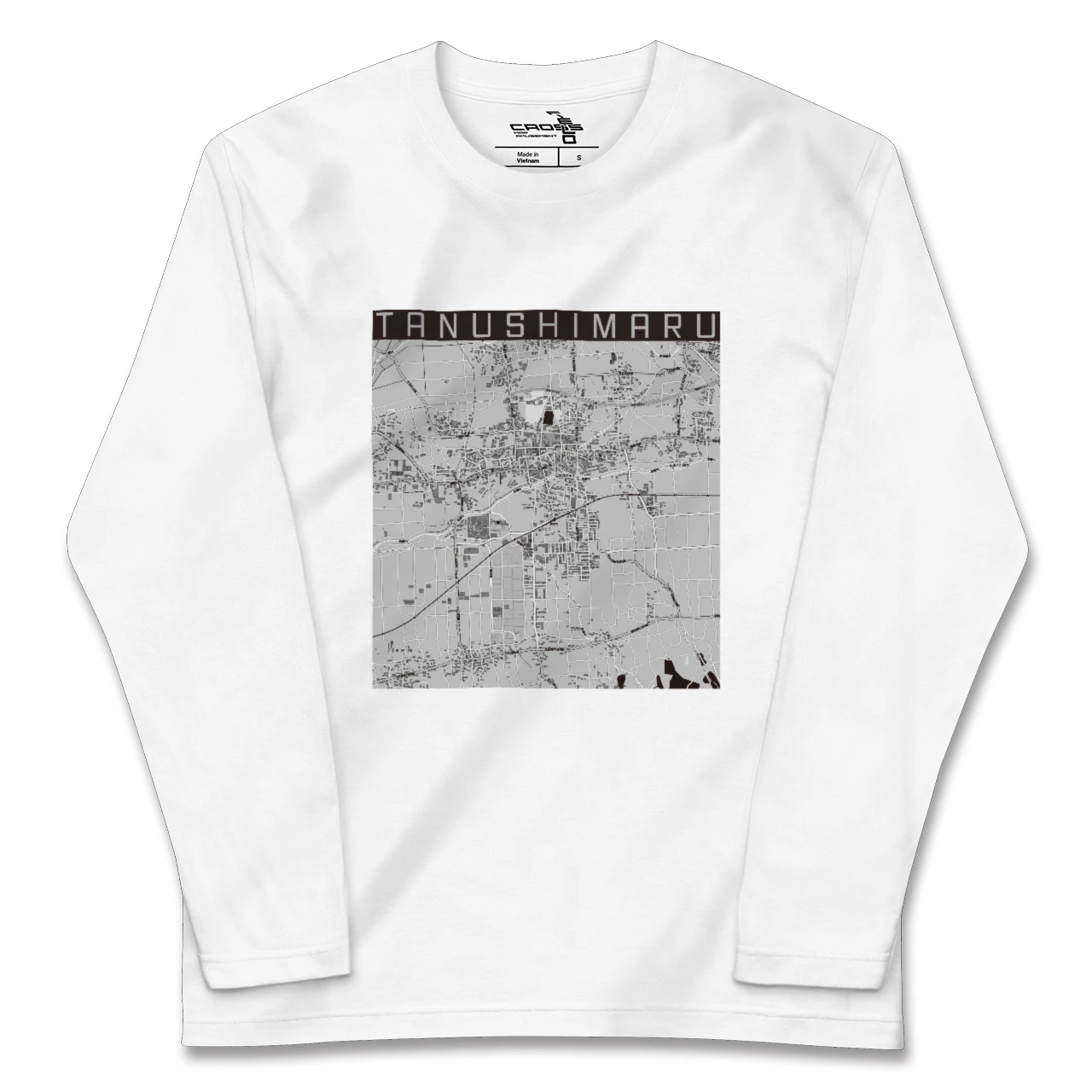 【田主丸(福岡県)】地図柄ロングスリーブTシャツ