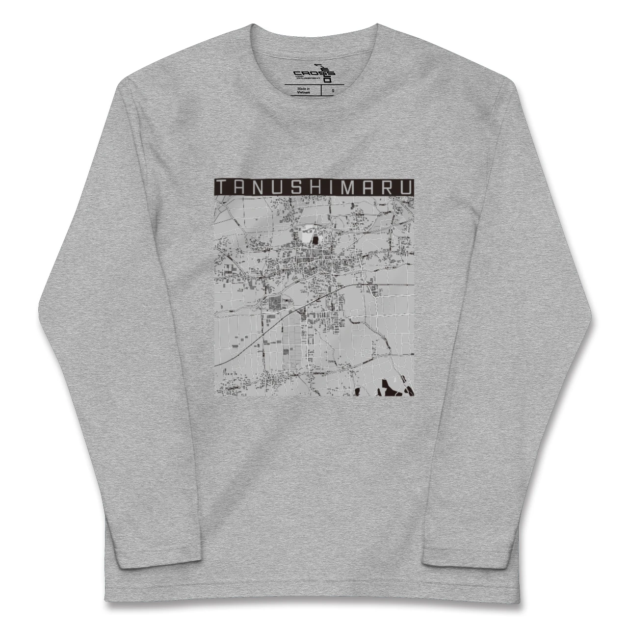 【田主丸(福岡県)】地図柄ロングスリーブTシャツ