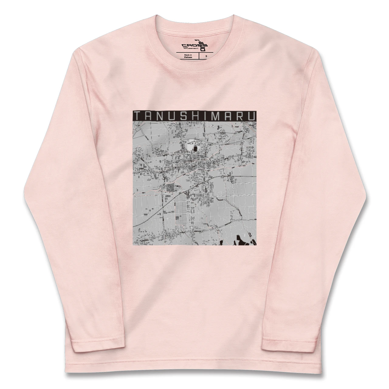 【田主丸(福岡県)】地図柄ロングスリーブTシャツ