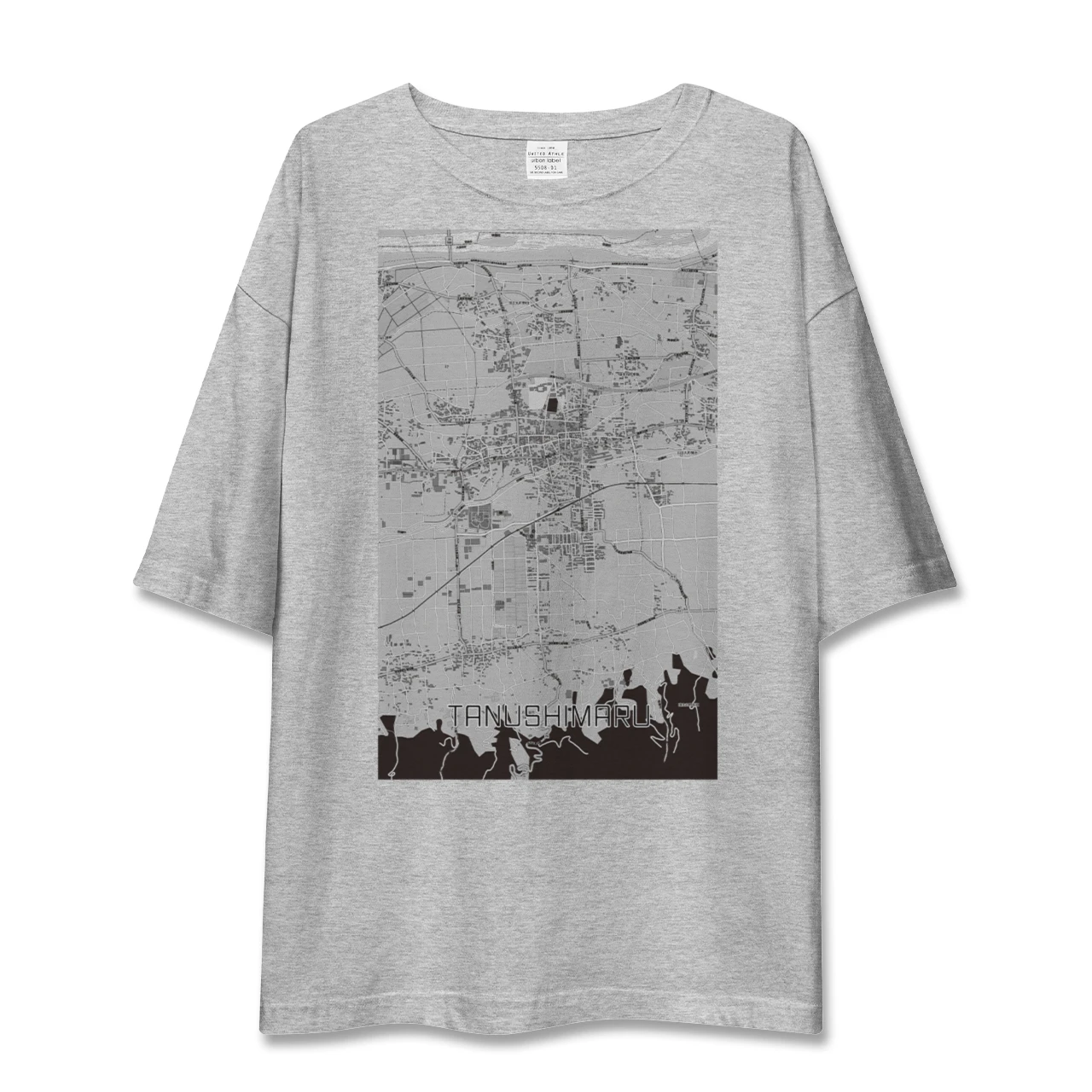【田主丸(福岡県)】地図柄ビッグシルエットTシャツ