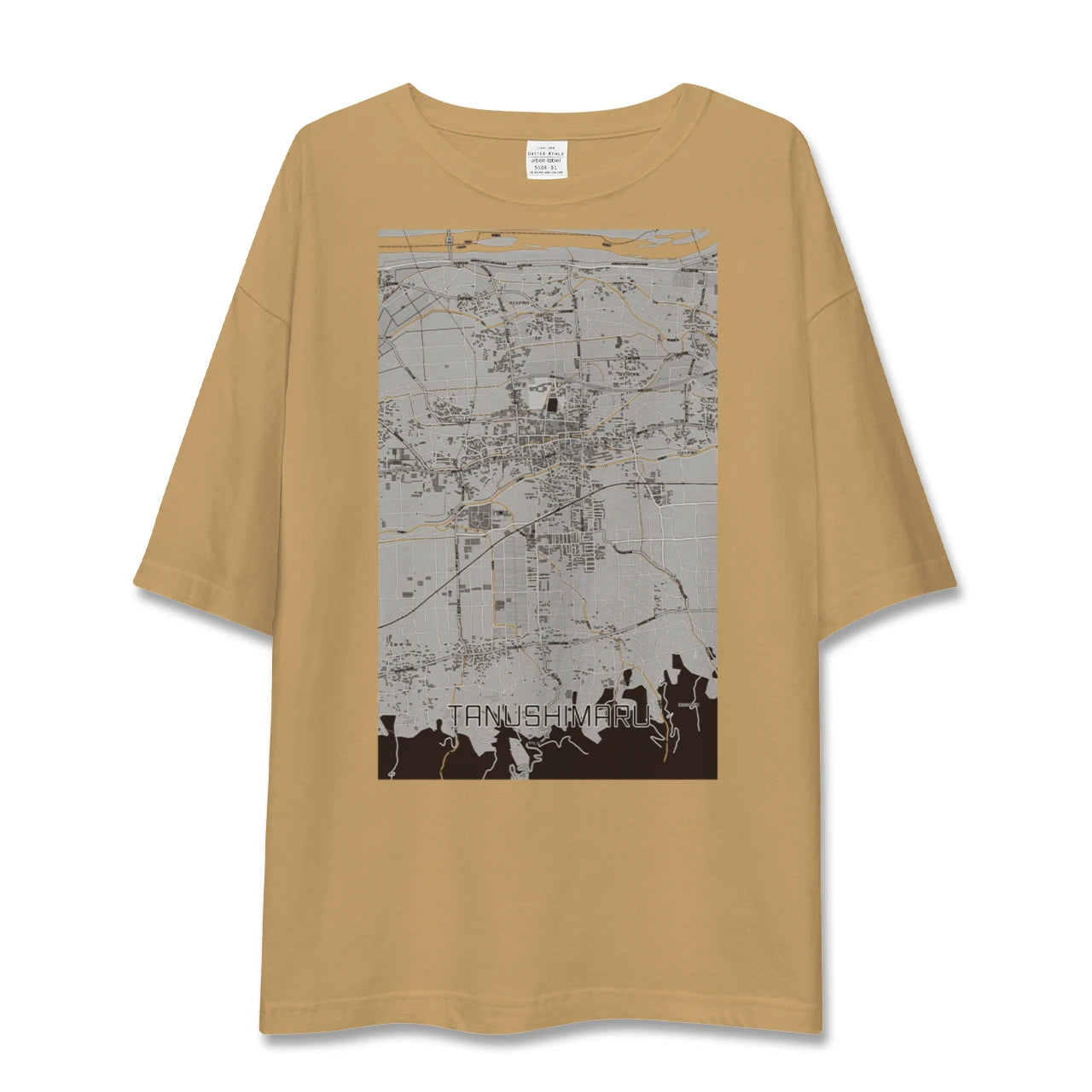 【田主丸(福岡県)】地図柄ビッグシルエットTシャツ