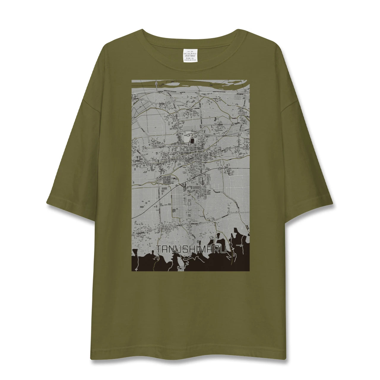 【田主丸(福岡県)】地図柄ビッグシルエットTシャツ