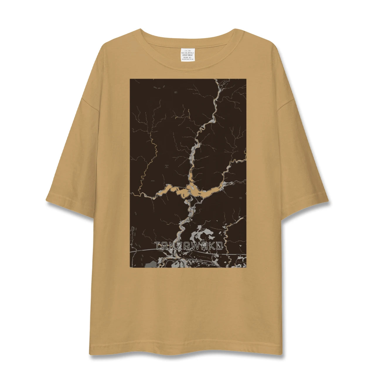 【丹沢湖(神奈川県)】地図柄ビッグシルエットTシャツ