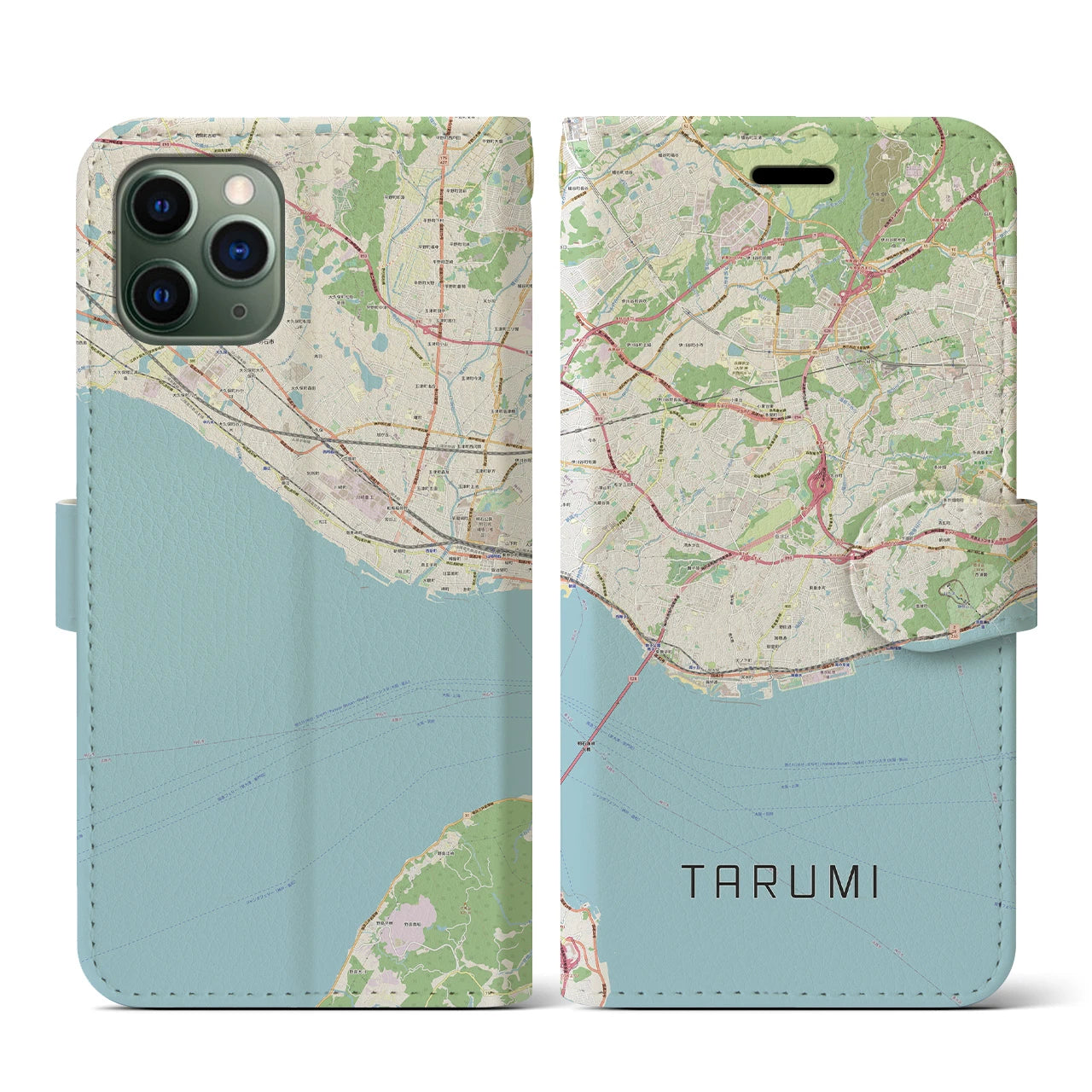 【垂水(兵庫県)】地図柄iPhoneケース(手帳タイプ)ナチュラル・iPhone 11 Pro 用