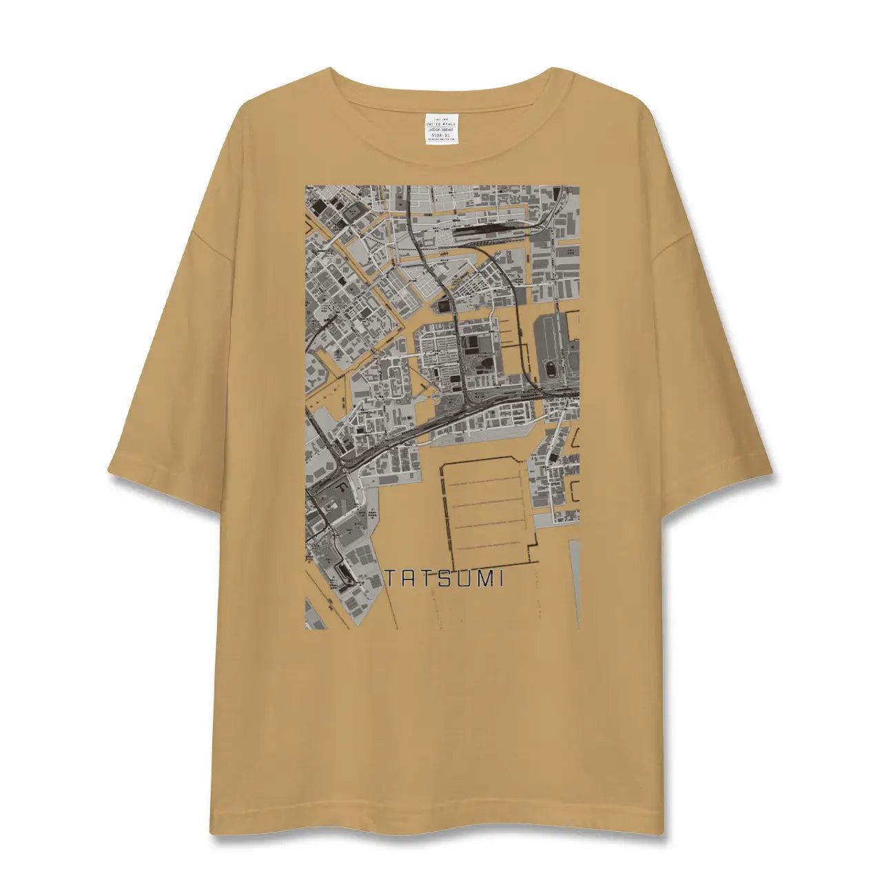 【辰巳(東京都)】地図柄ビッグシルエットTシャツ