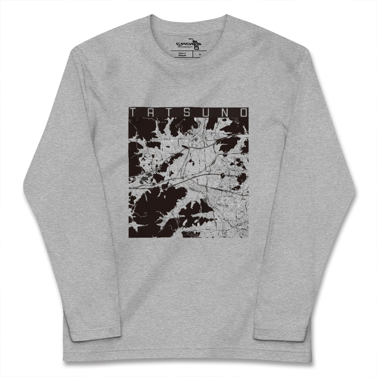 【たつの(兵庫県)】地図柄ロングスリーブTシャツ