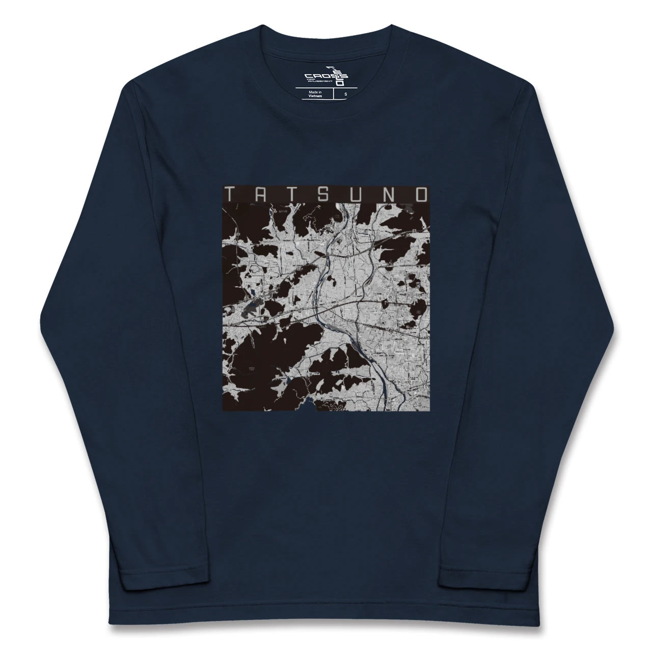 【たつの(兵庫県)】地図柄ロングスリーブTシャツ