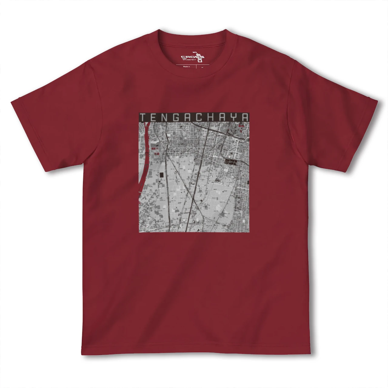 【天下茶屋(大阪府)】地図柄ヘビーウェイトTシャツ