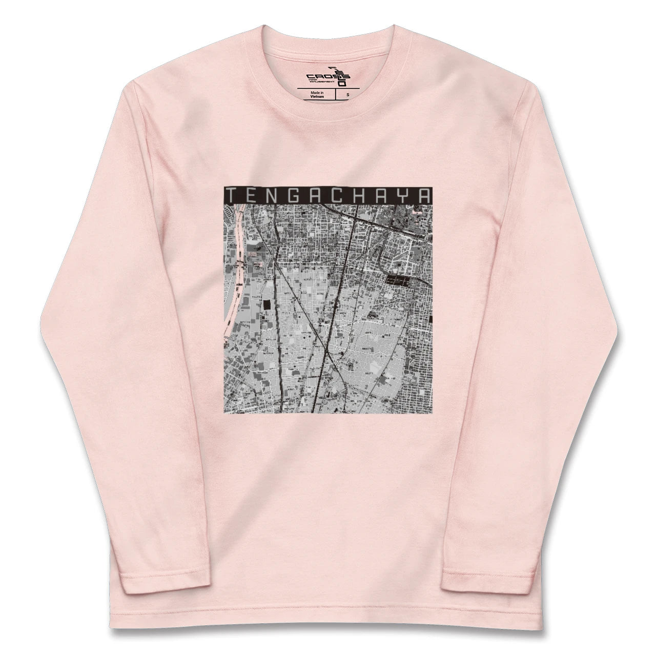 【天下茶屋(大阪府)】地図柄ロングスリーブTシャツ