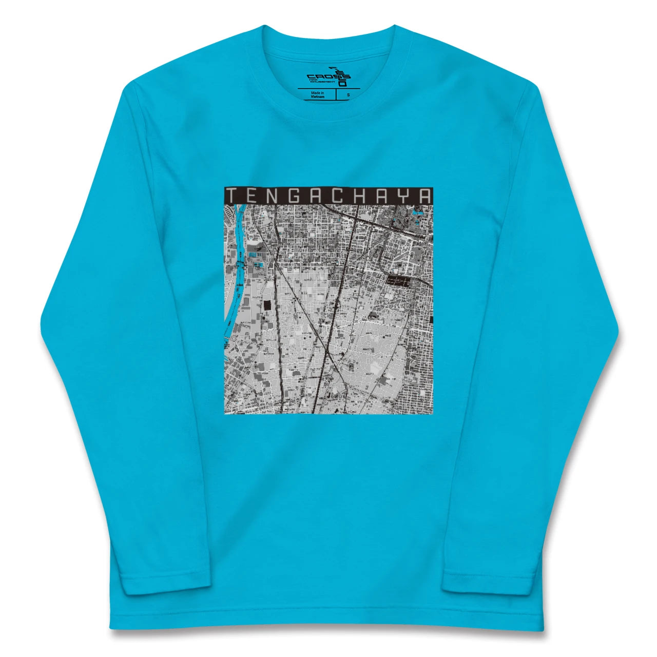 【天下茶屋(大阪府)】地図柄ロングスリーブTシャツ
