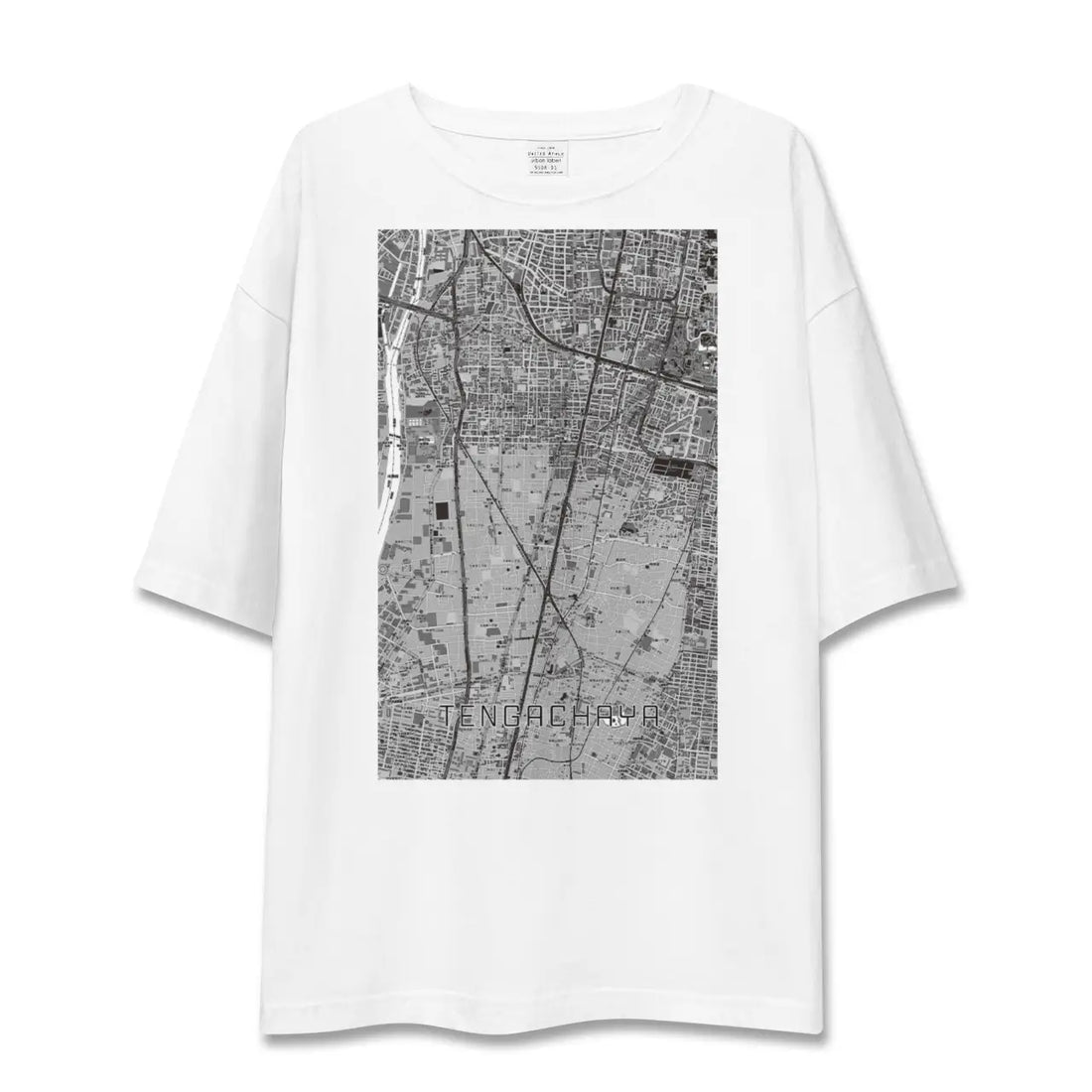 【天下茶屋(大阪府)】地図柄ビッグシルエットTシャツ