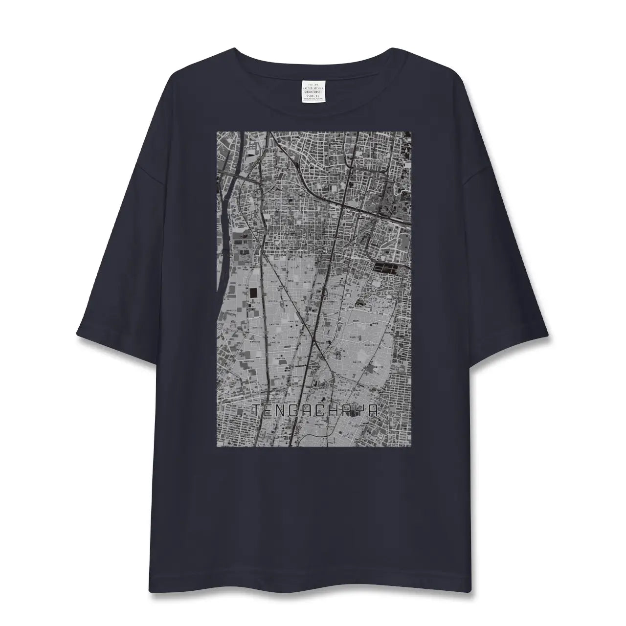 【天下茶屋(大阪府)】地図柄ビッグシルエットTシャツ