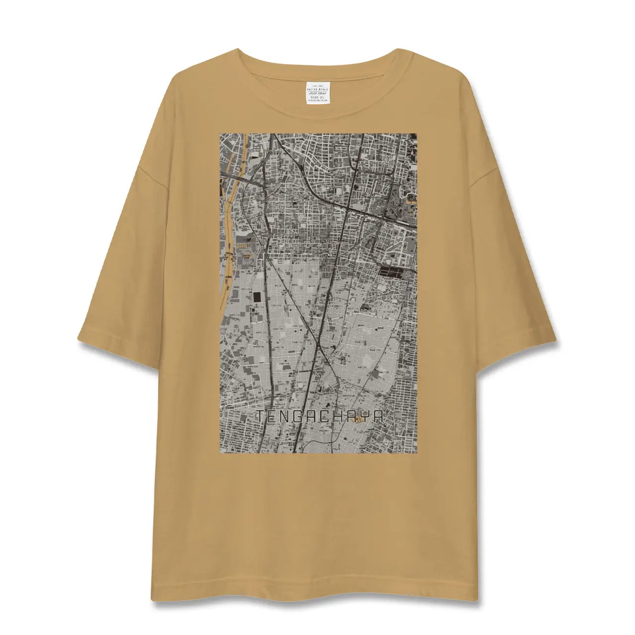 【天下茶屋(大阪府)】地図柄ビッグシルエットTシャツ