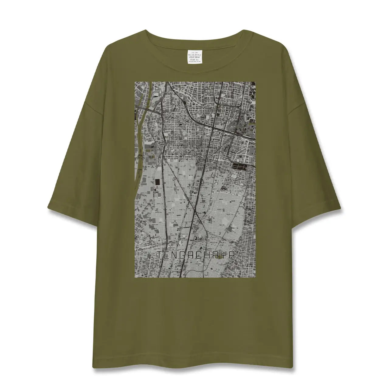 【天下茶屋(大阪府)】地図柄ビッグシルエットTシャツ
