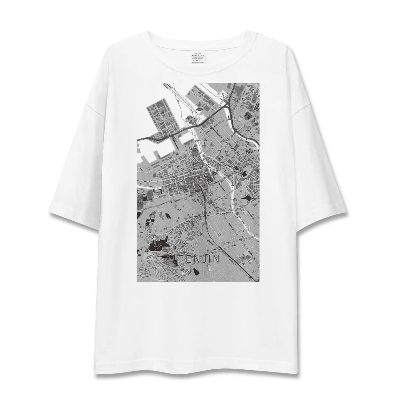 【天神(福岡県)】地図柄ビッグシルエットTシャツ