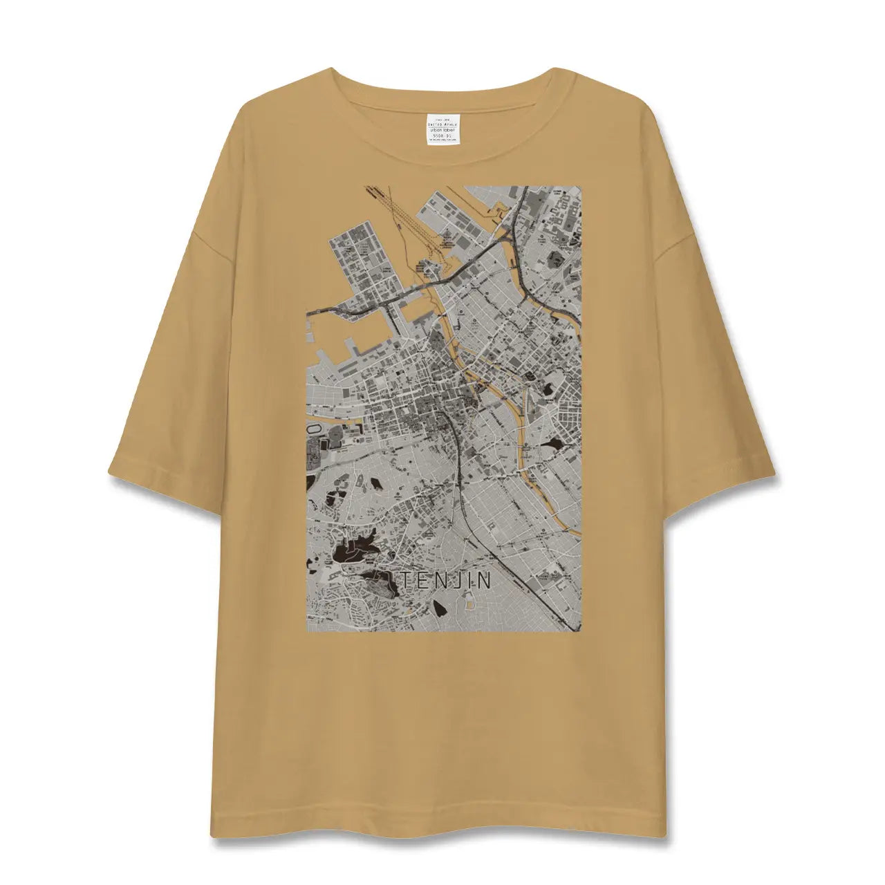 【天神(福岡県)】地図柄ビッグシルエットTシャツ