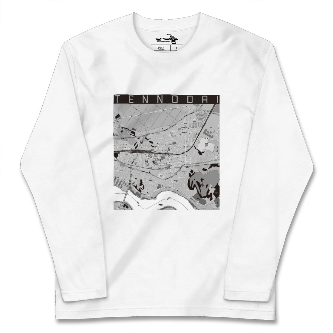 【天王台(千葉県)】地図柄ロングスリーブTシャツ