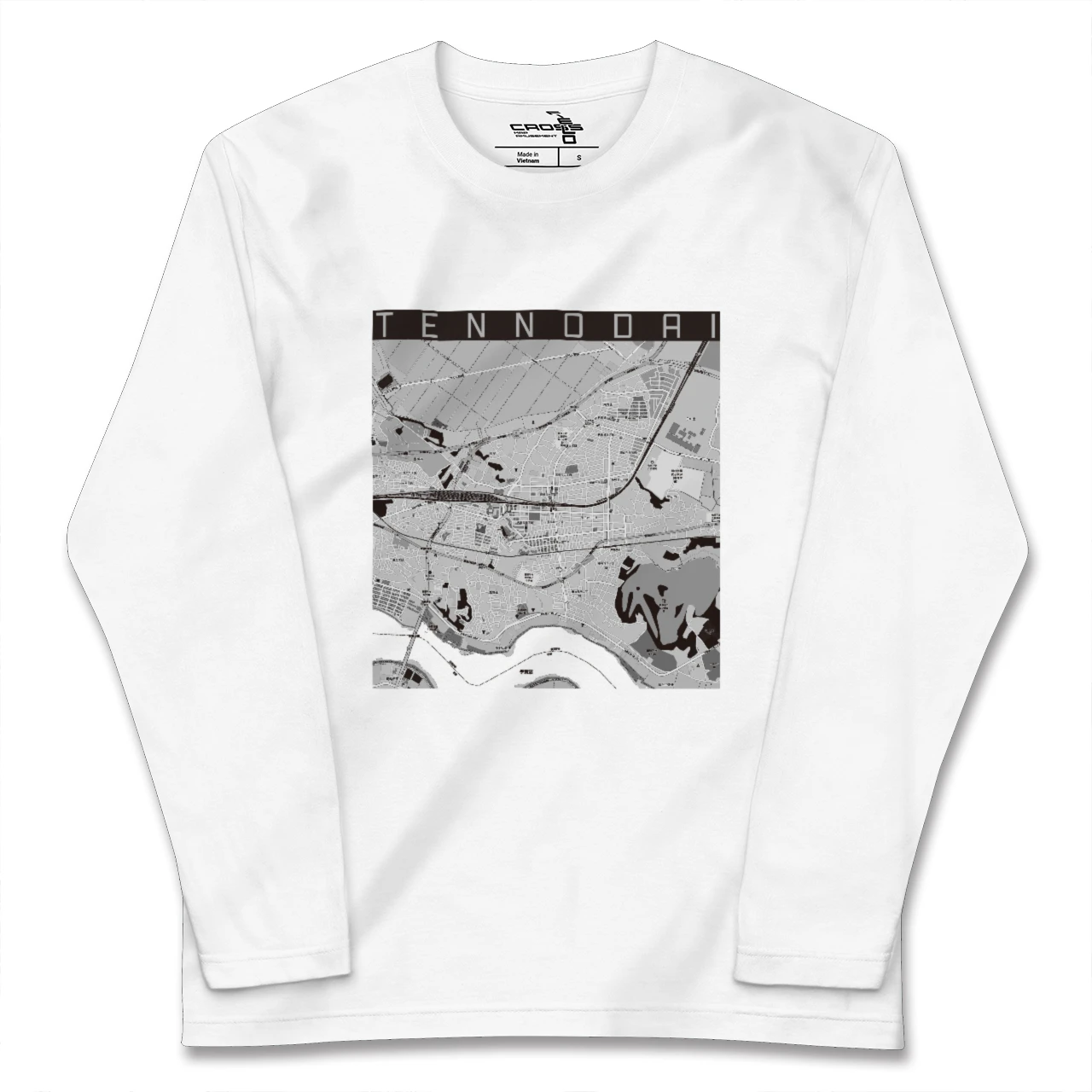 【天王台(千葉県)】地図柄ロングスリーブTシャツ