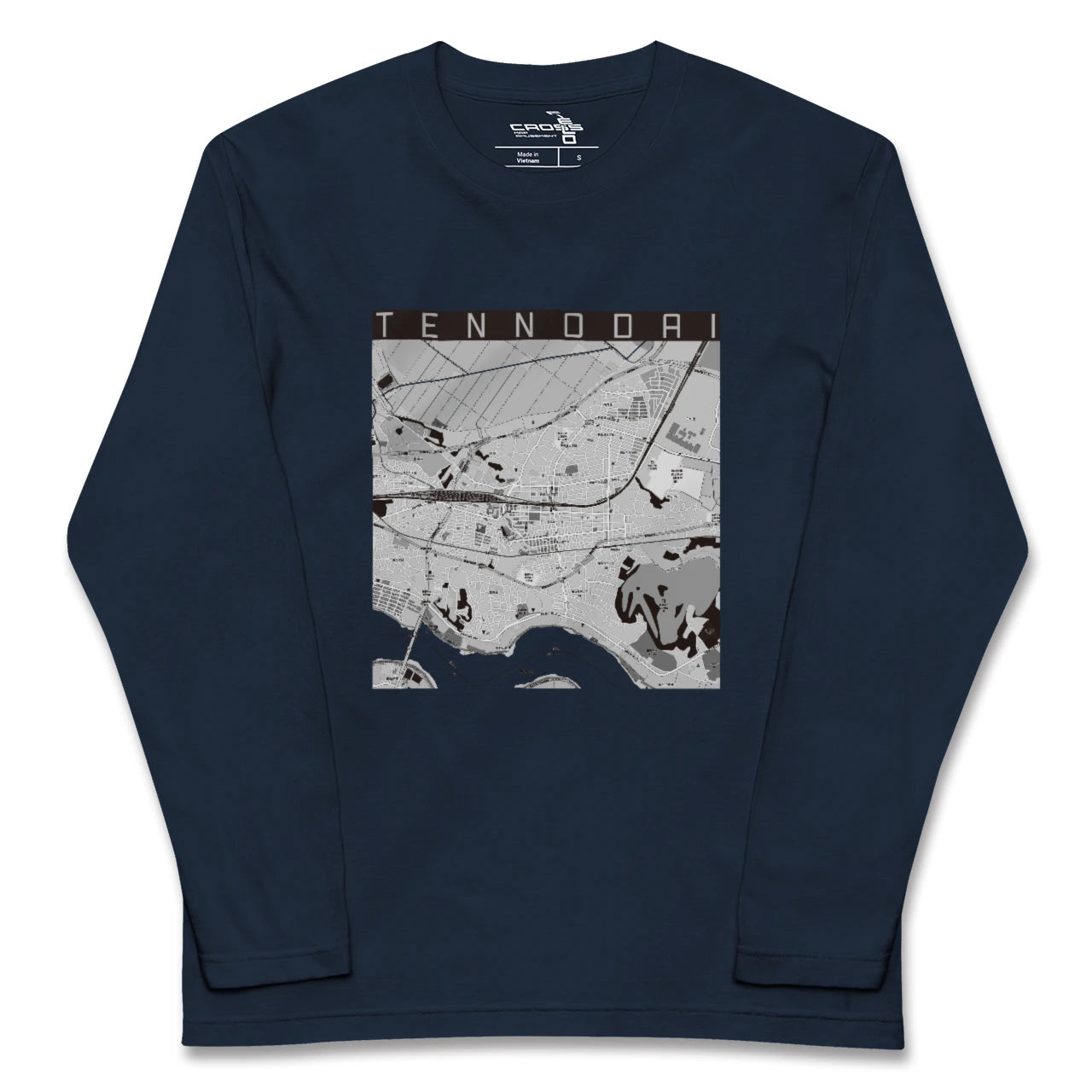 【天王台(千葉県)】地図柄ロングスリーブTシャツ