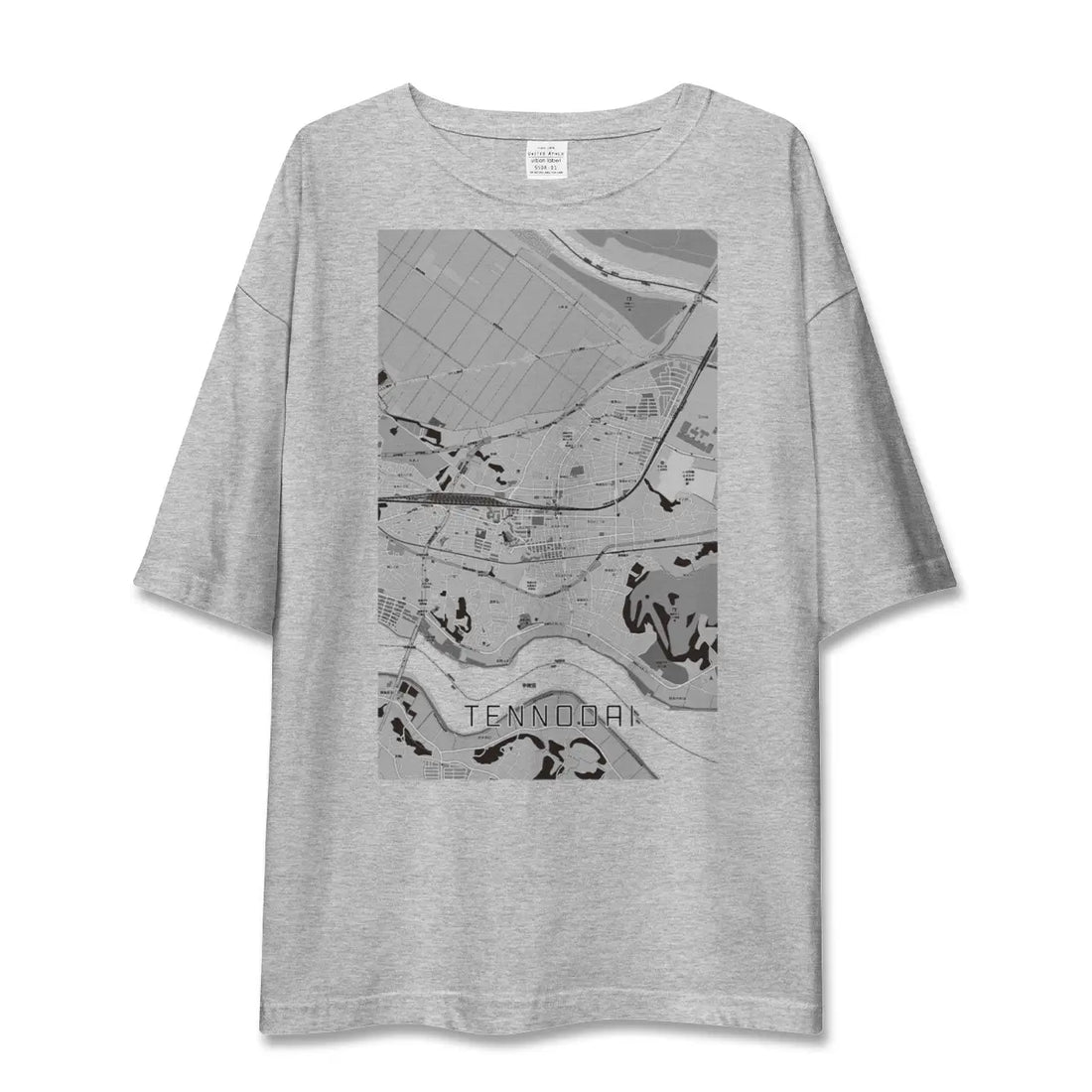 【天王台(千葉県)】地図柄ビッグシルエットTシャツ