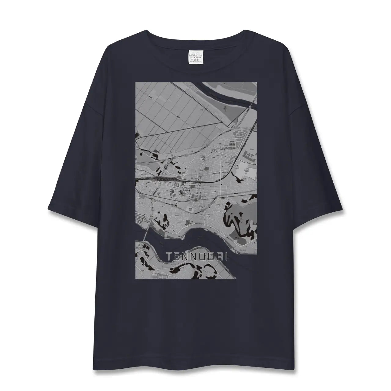 【天王台(千葉県)】地図柄ビッグシルエットTシャツ