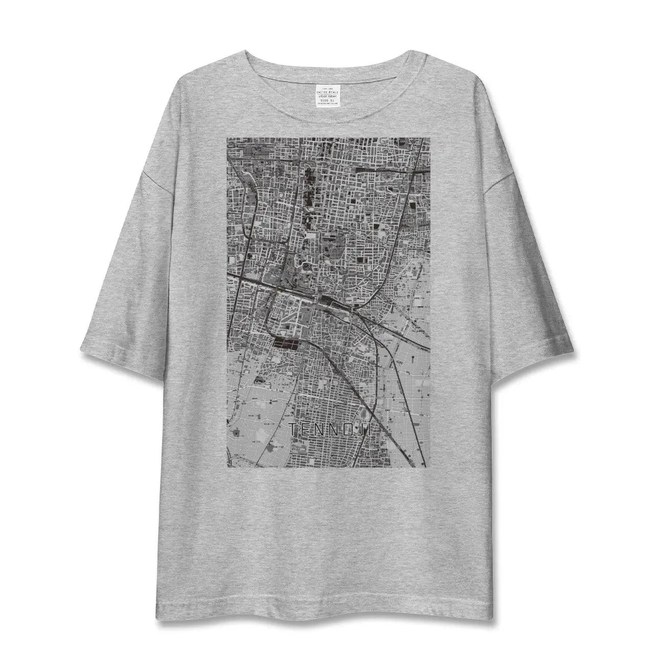 【天王寺(大阪府)】地図柄ビッグシルエットTシャツ