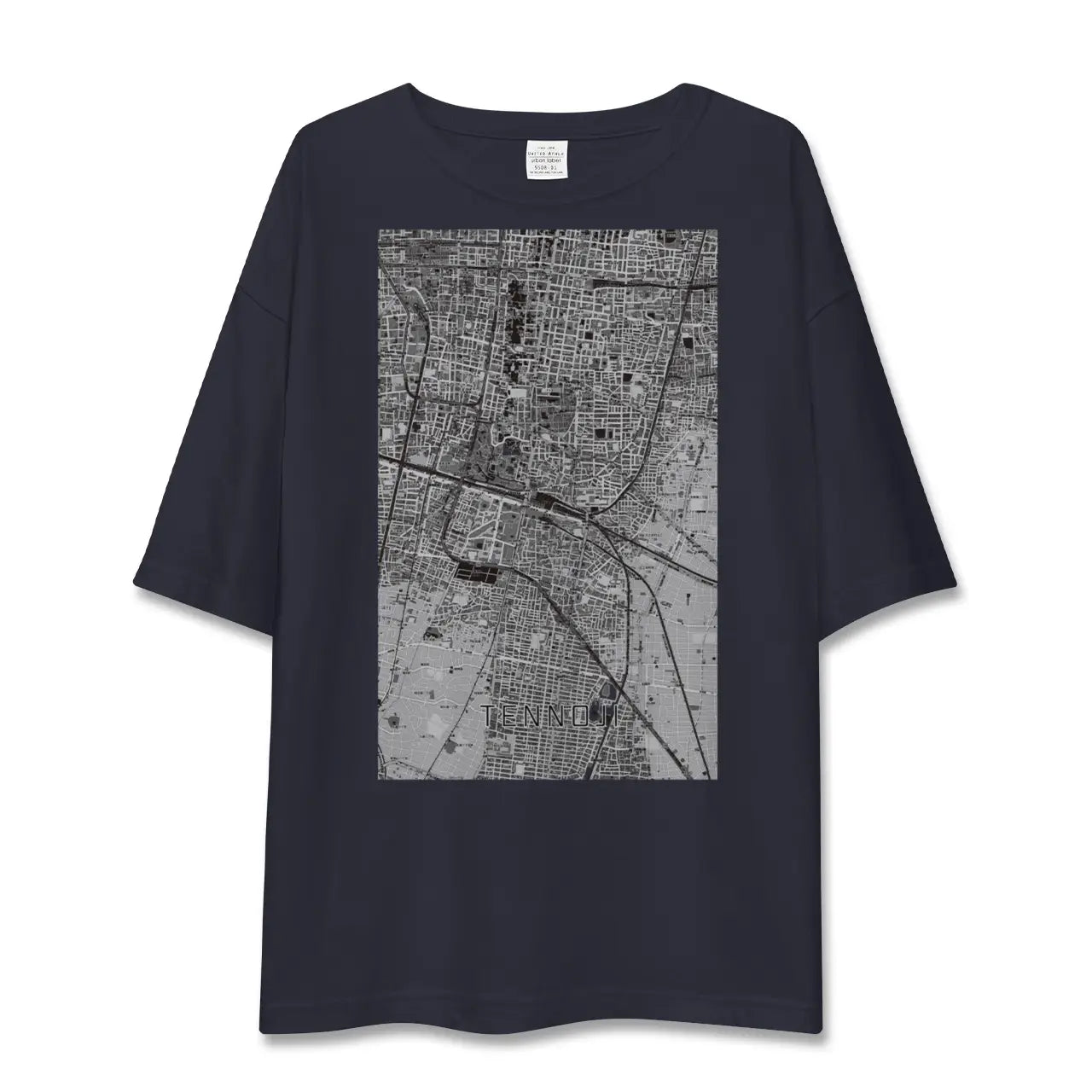 【天王寺(大阪府)】地図柄ビッグシルエットTシャツ