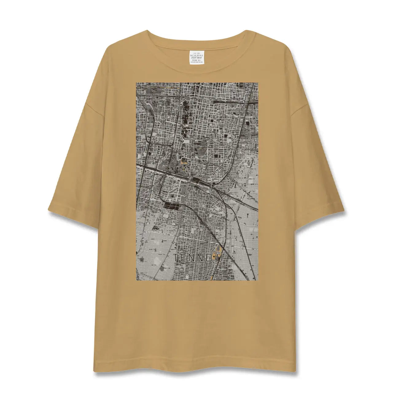 【天王寺(大阪府)】地図柄ビッグシルエットTシャツ