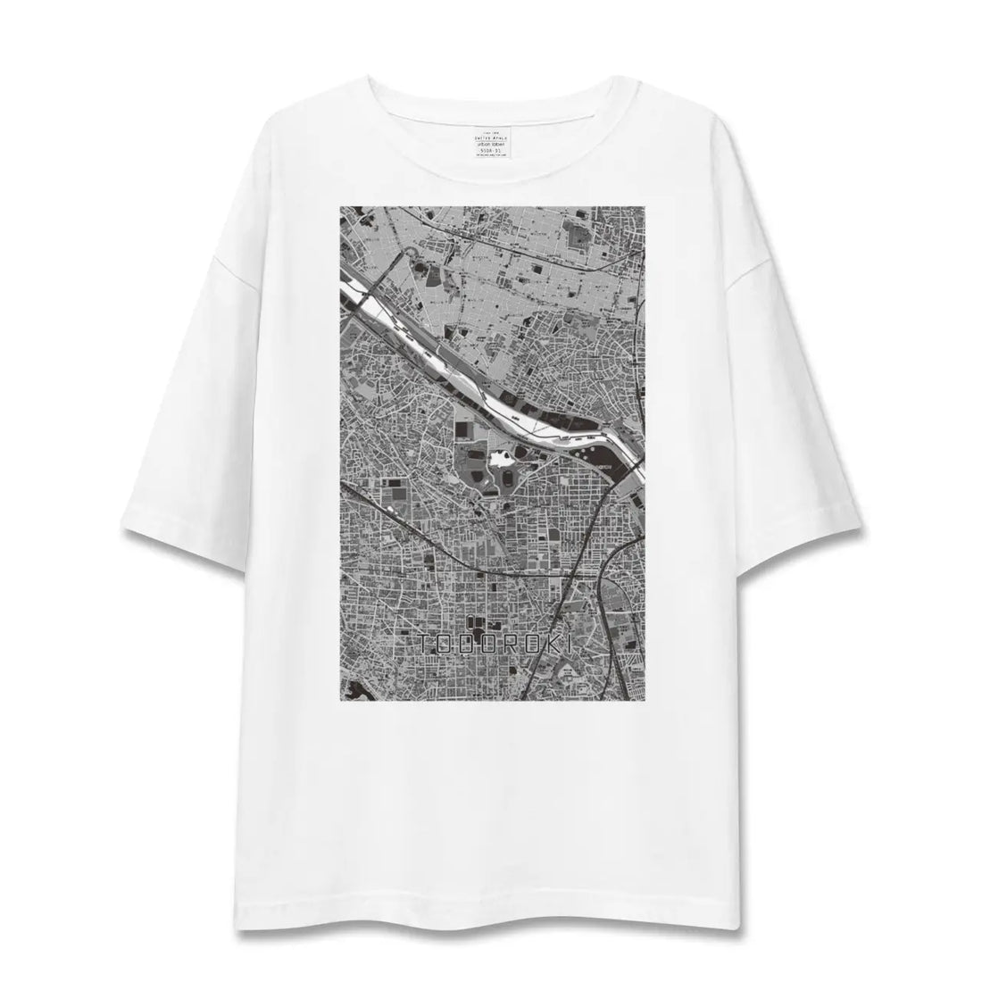 【等々力(神奈川県)(神奈川県)】地図柄ビッグシルエットTシャツ