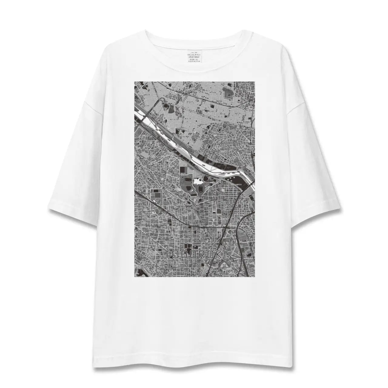 【等々力(神奈川県)(神奈川県)】地図柄ビッグシルエットTシャツ