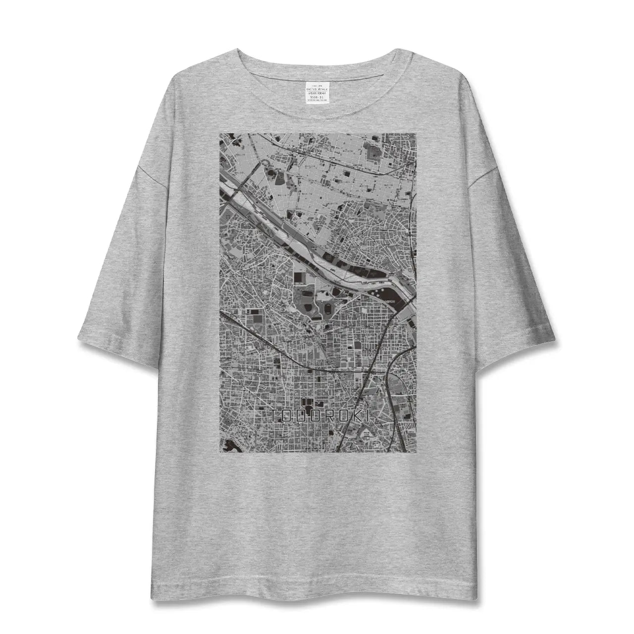 【等々力(神奈川県)(神奈川県)】地図柄ビッグシルエットTシャツ