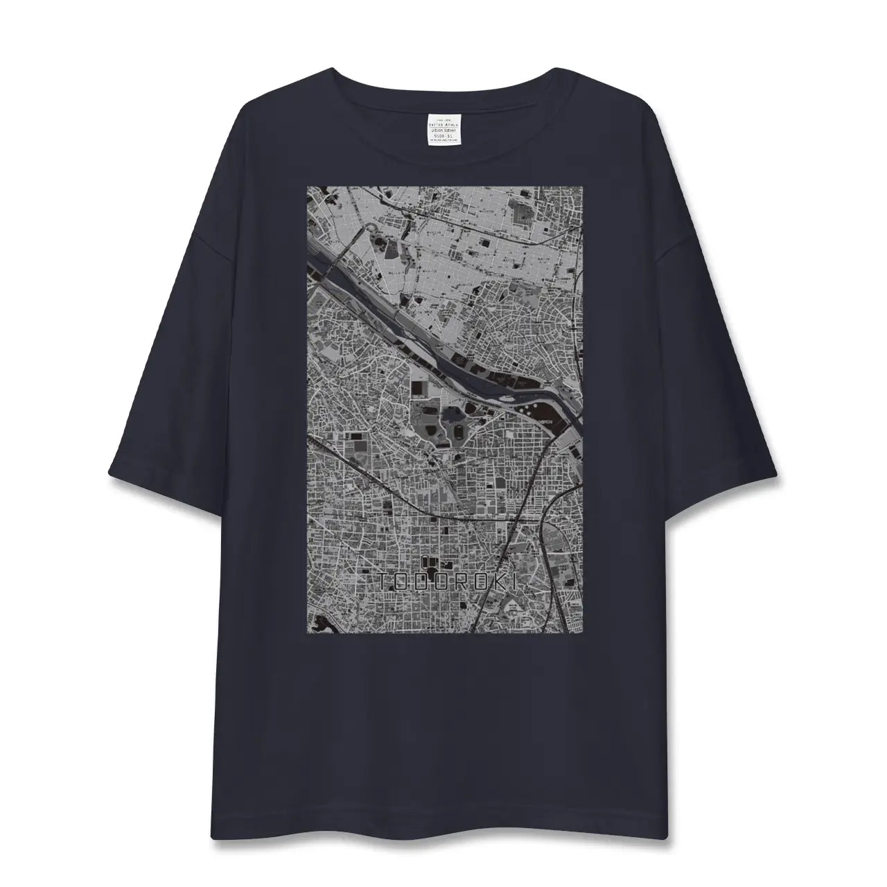 【等々力(神奈川県)(神奈川県)】地図柄ビッグシルエットTシャツ