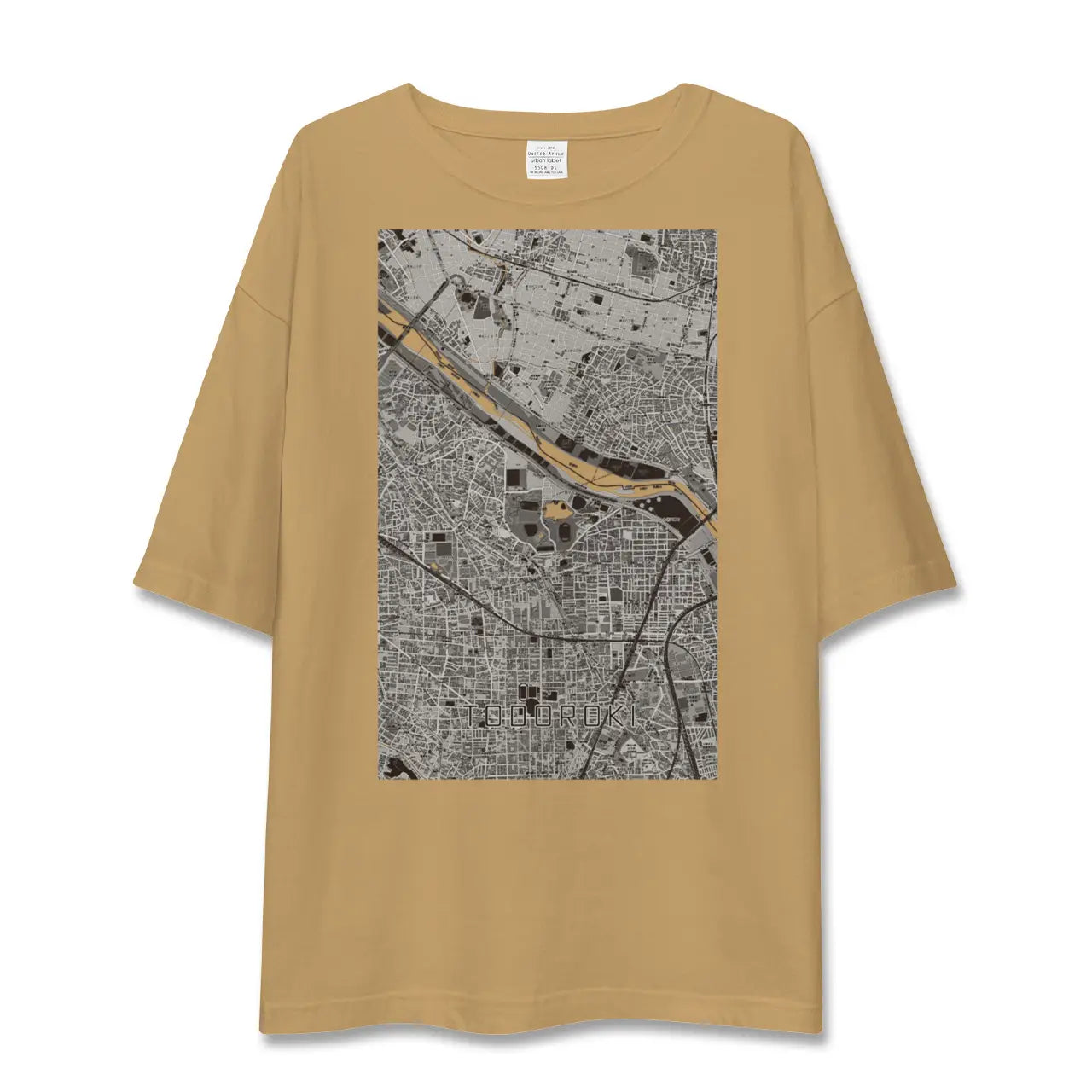 【等々力(神奈川県)(神奈川県)】地図柄ビッグシルエットTシャツ