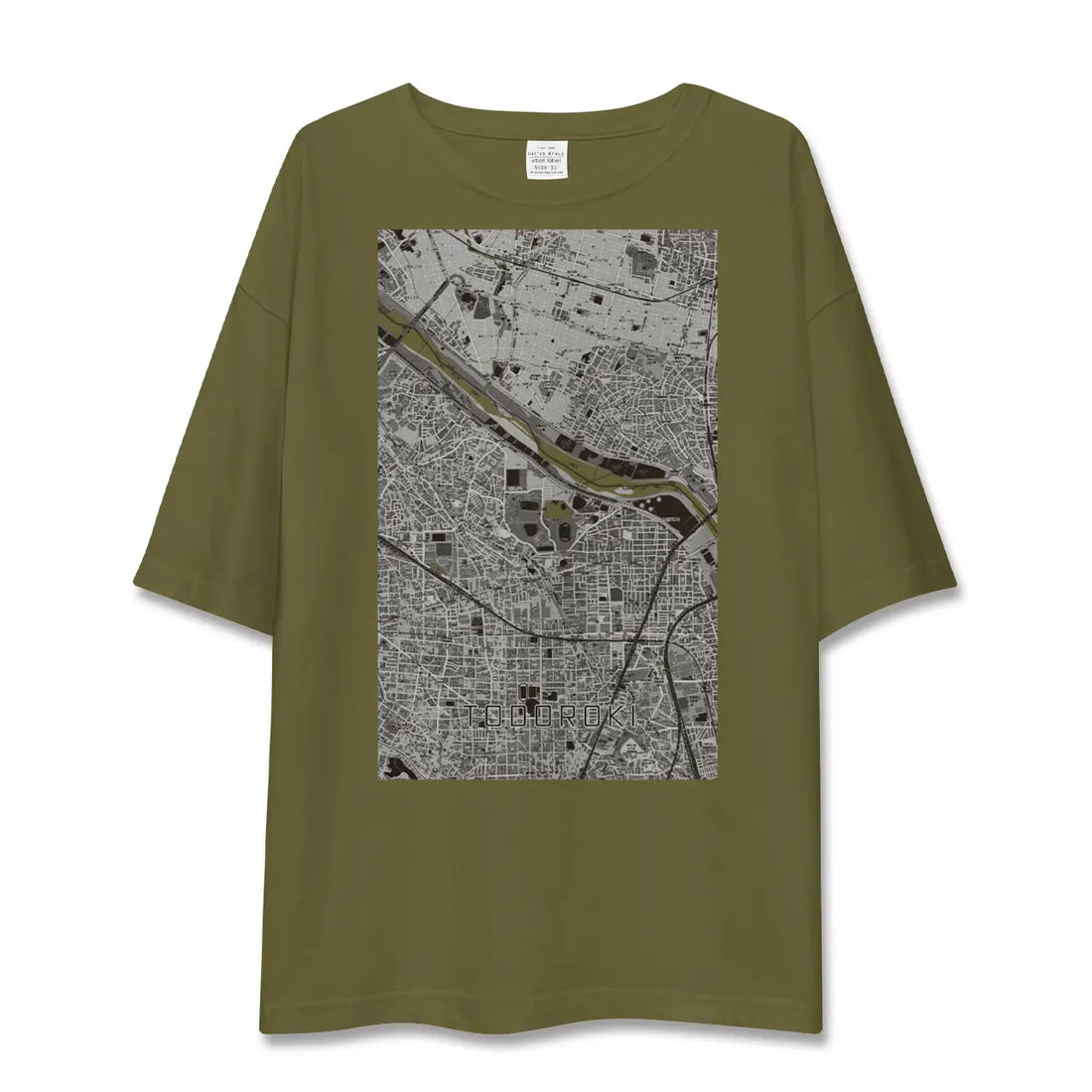 【等々力(神奈川県)(神奈川県)】地図柄ビッグシルエットTシャツ