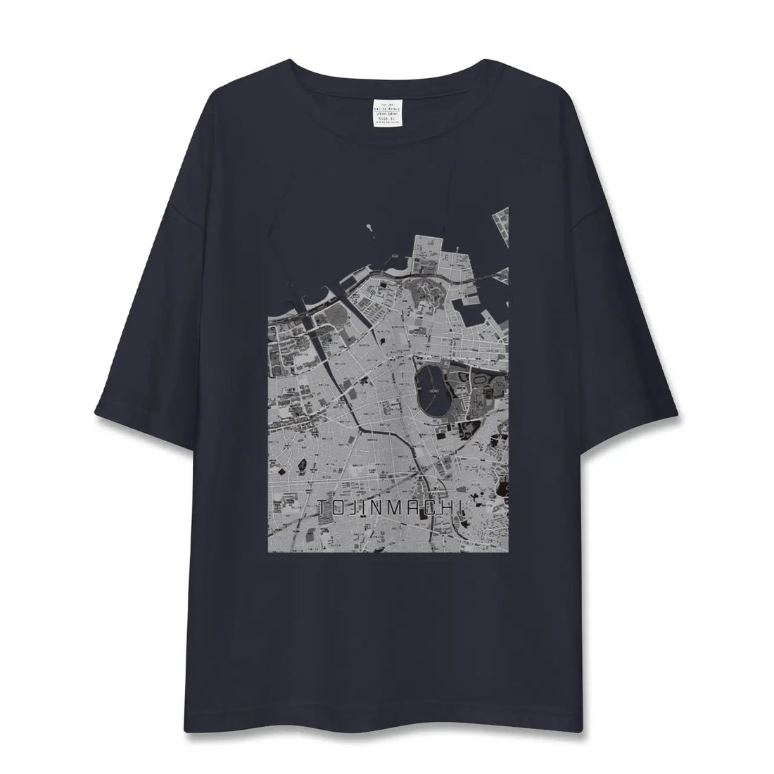 【唐人町(福岡県)】地図柄ビッグシルエットTシャツ