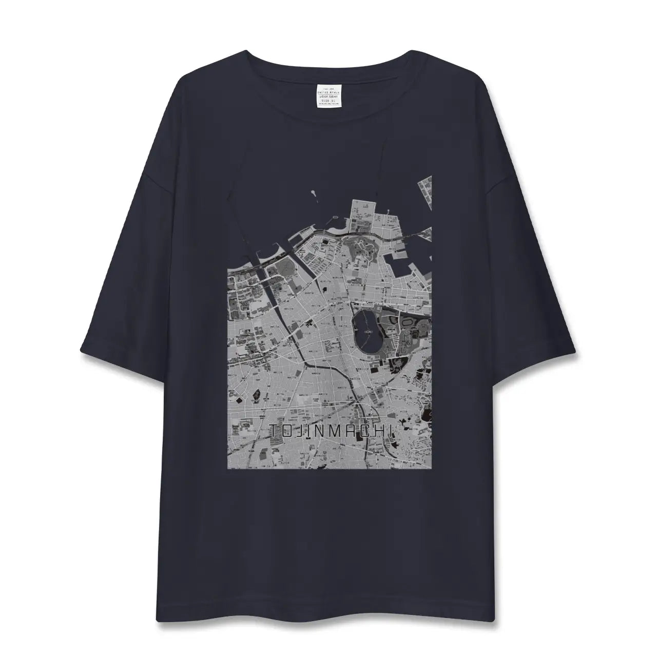 【唐人町(福岡県)】地図柄ビッグシルエットTシャツ