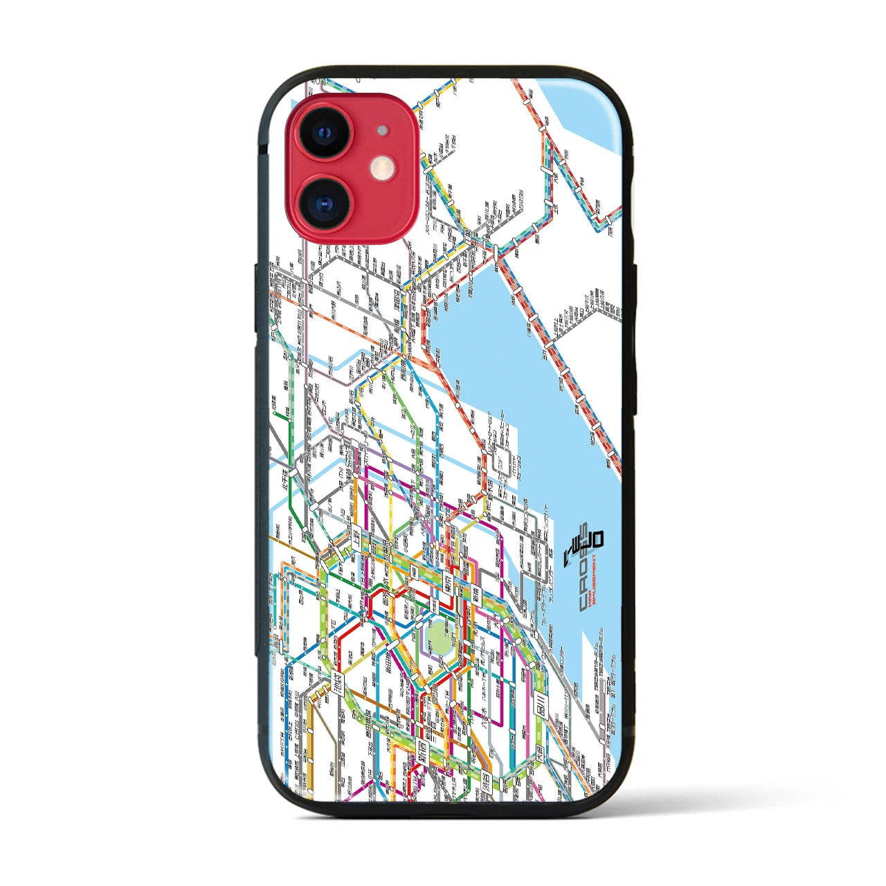 【東京東部路線図】地図柄iPhoneケース(背面ガラスタイプ・ホワイト)iPhone 11 用