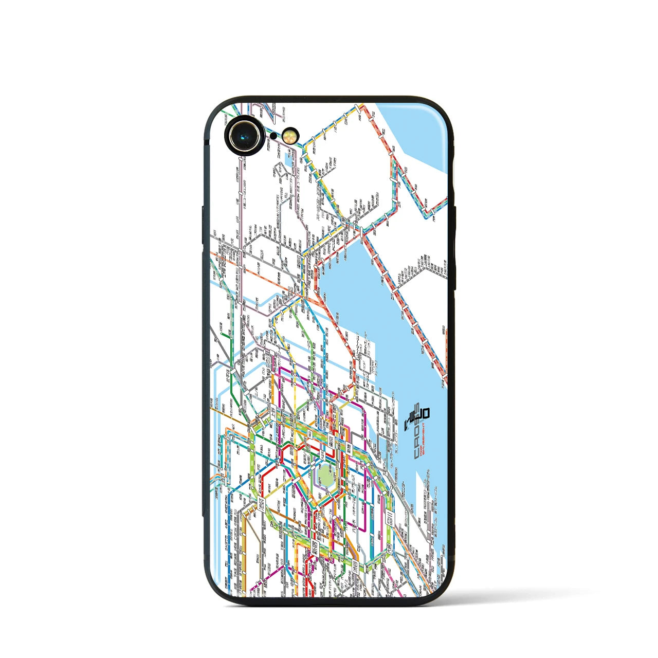 【東京東部路線図】地図柄iPhoneケース(背面ガラスタイプ・ホワイト)iPhone SE(第3 / 第2世代) / 8 / 7 用