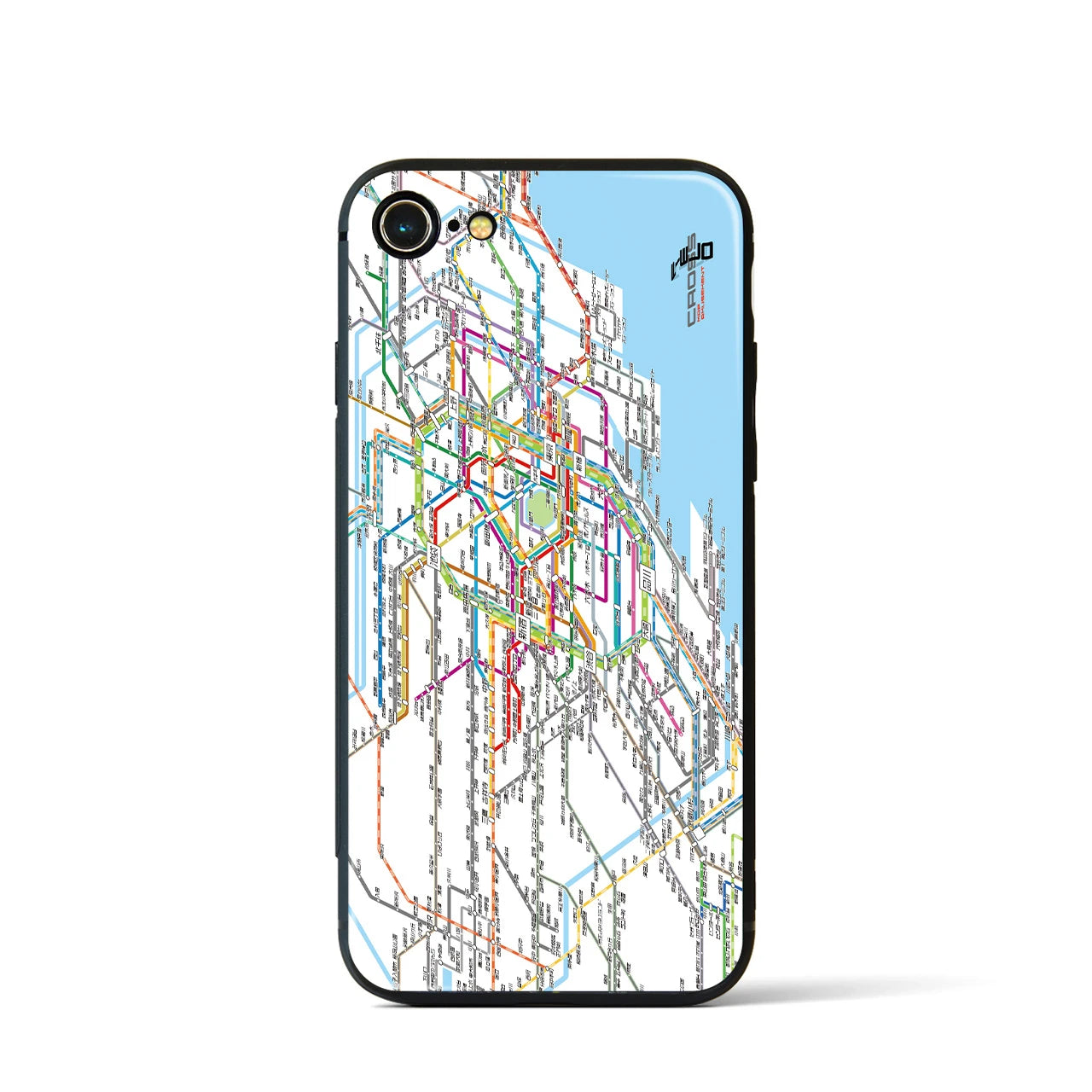 【東京西部路線図】地図柄iPhoneケース(背面ガラスタイプ・ホワイト)iPhone SE(第3 / 第2世代) / 8 / 7 用