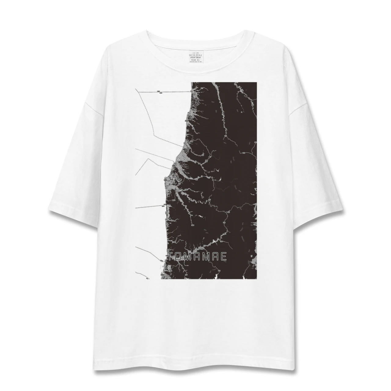 【苫前(北海道)】地図柄ビッグシルエットTシャツ