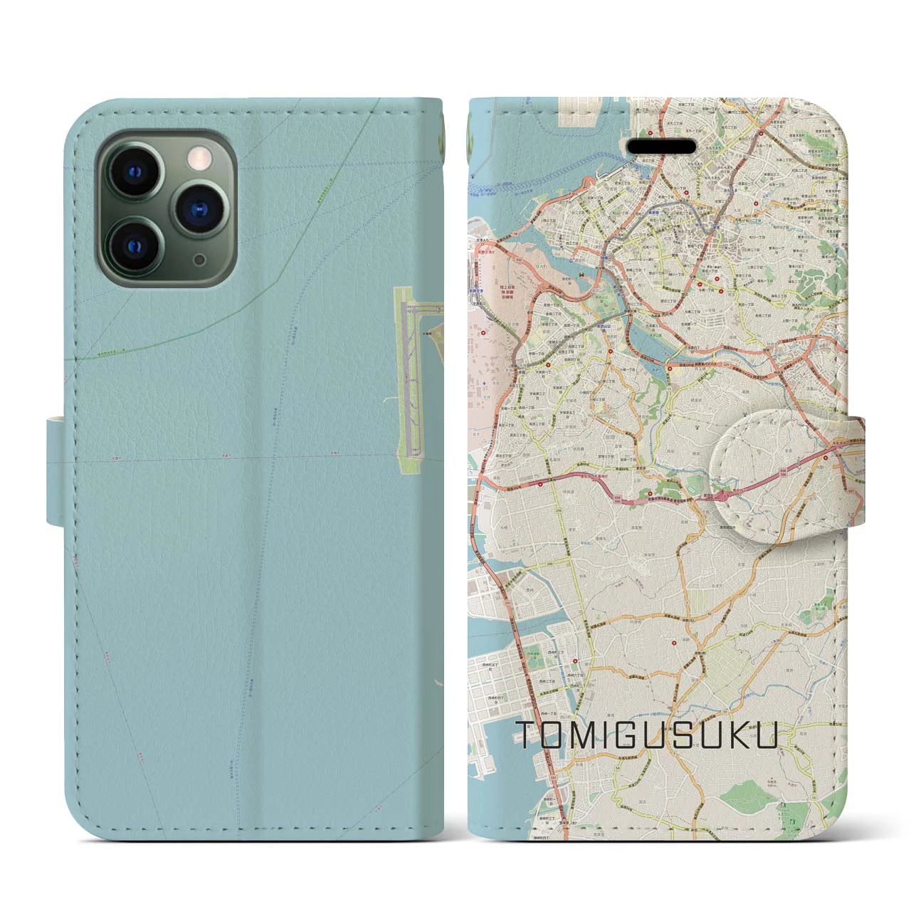 【豊見城(沖縄県)】地図柄iPhoneケース(手帳タイプ)ナチュラル・iPhone 11 Pro 用