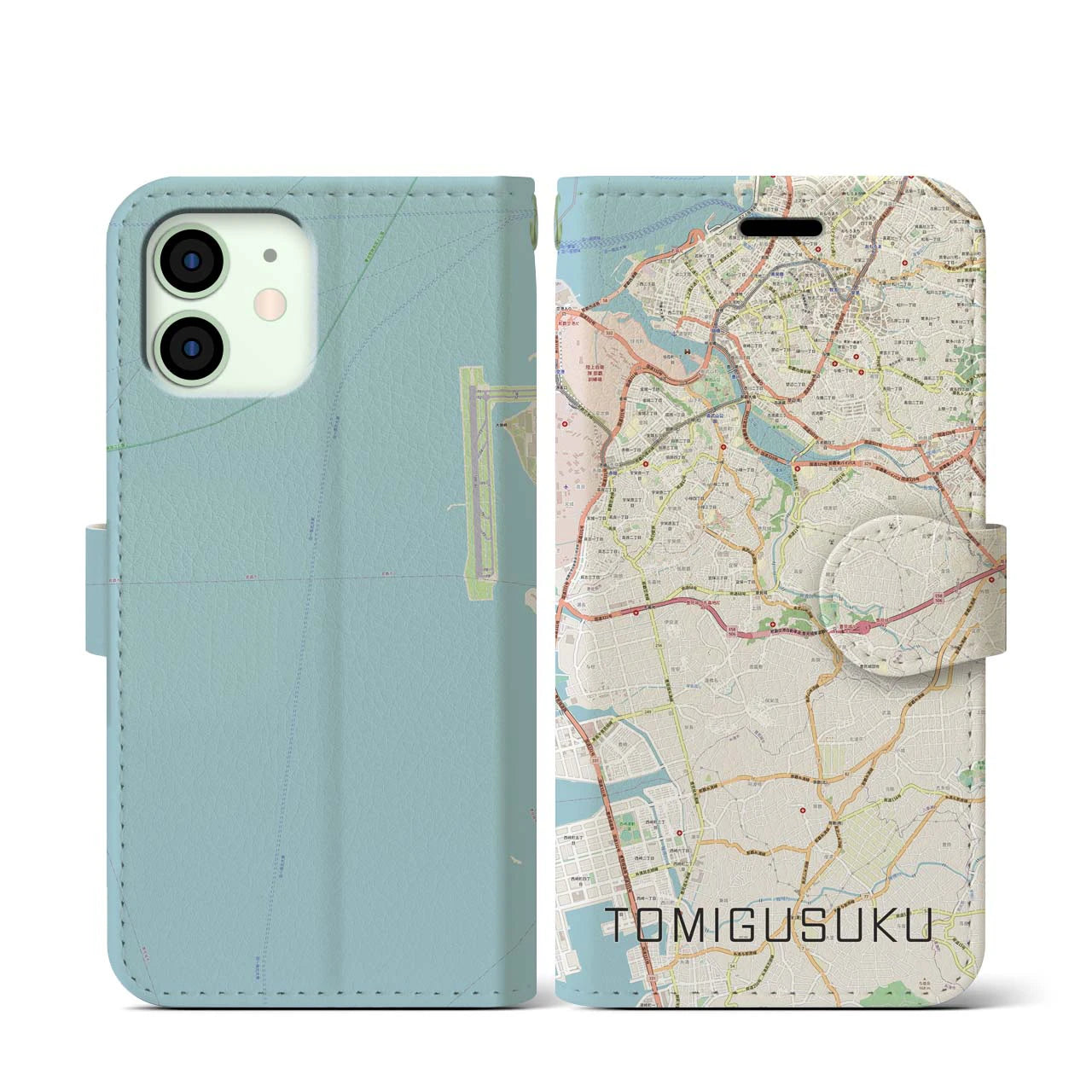 【豊見城(沖縄県)】地図柄iPhoneケース(手帳タイプ)ナチュラル・iPhone 12 mini 用