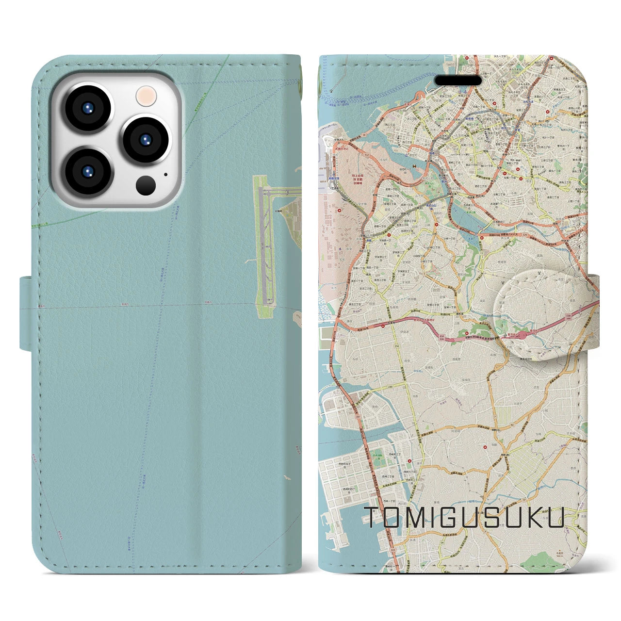 【豊見城(沖縄県)】地図柄iPhoneケース(手帳タイプ)ナチュラル・iPhone 13 Pro 用