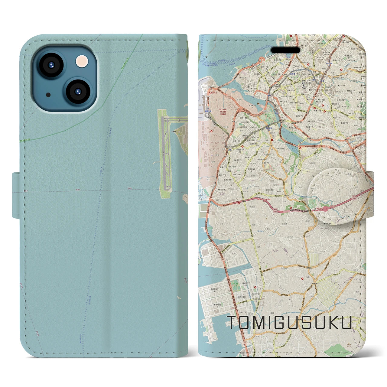【豊見城(沖縄県)】地図柄iPhoneケース(手帳タイプ)ナチュラル・iPhone 13 用