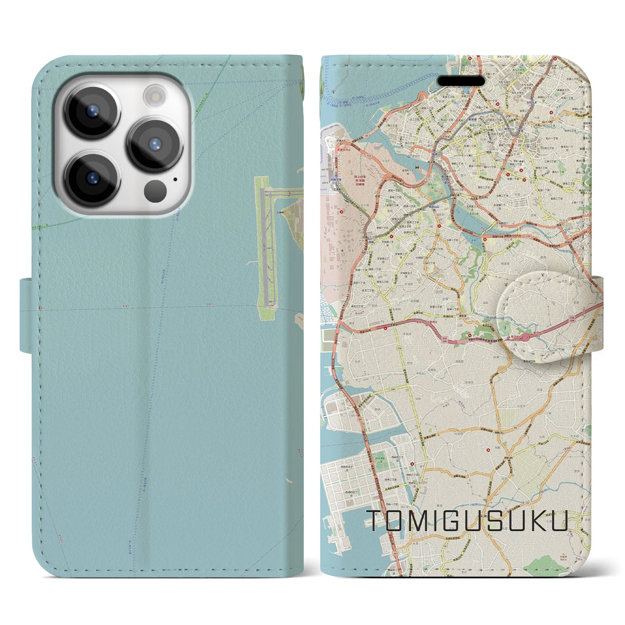 【豊見城(沖縄県)】地図柄iPhoneケース(手帳タイプ)ナチュラル・iPhone 14 Pro 用