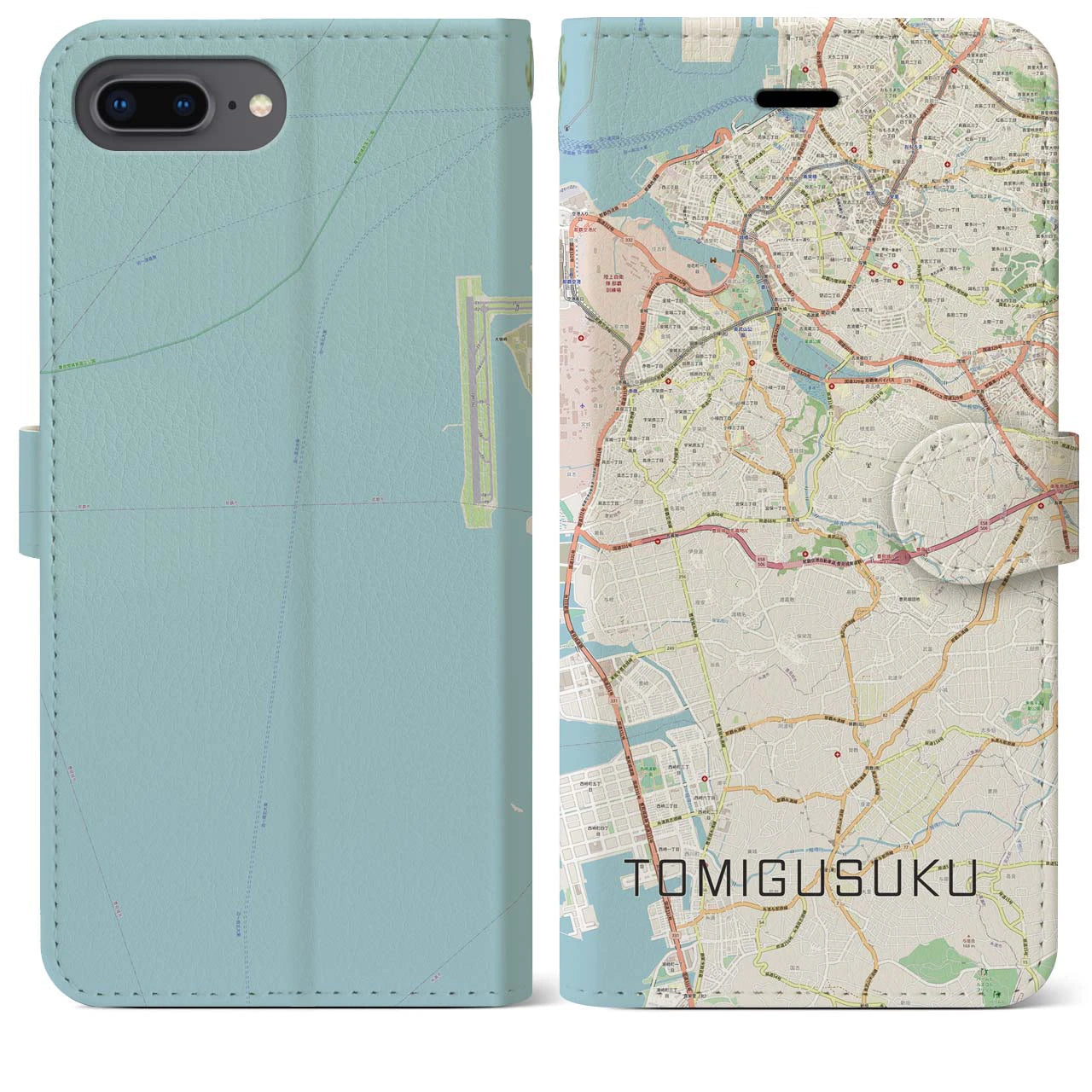 【豊見城(沖縄県)】地図柄iPhoneケース(手帳タイプ)ナチュラル・iPhone 8Plus /7Plus / 6sPlus / 6Plus 用