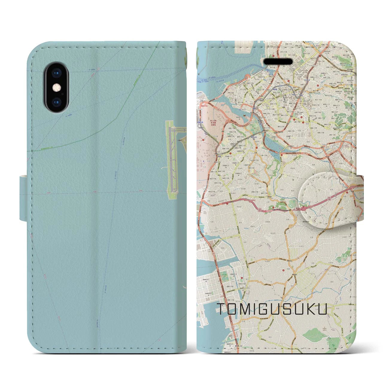 【豊見城(沖縄県)】地図柄iPhoneケース(手帳タイプ)ナチュラル・iPhone XS / X 用