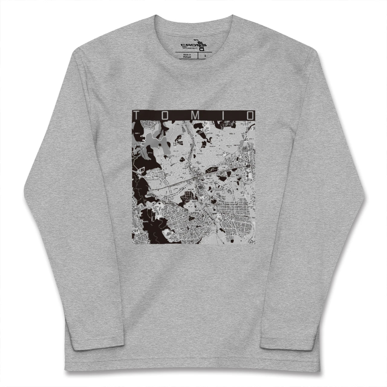 【富雄(奈良県)】地図柄ロングスリーブTシャツ